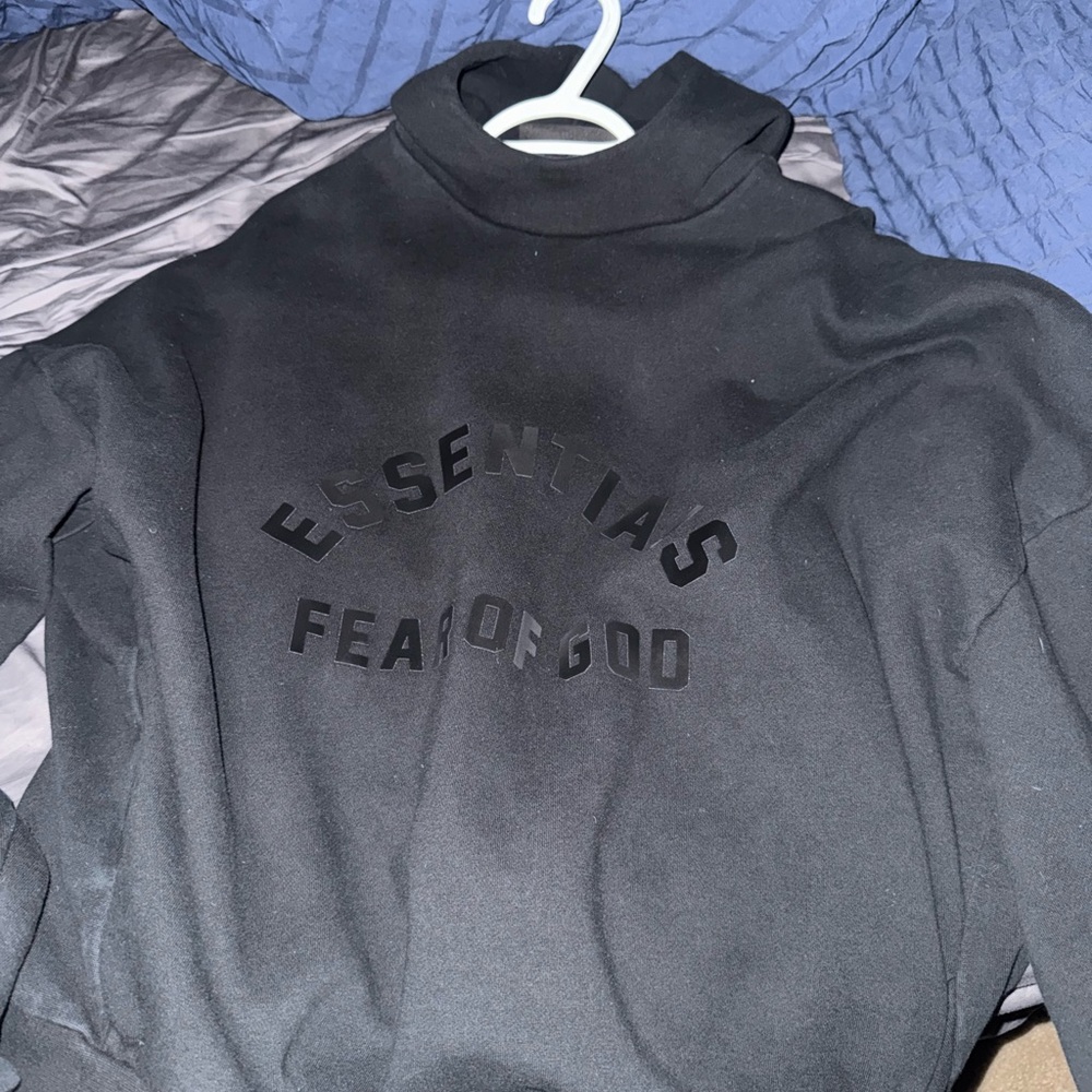 Essentials Black Sweatshirt Subtle Branding